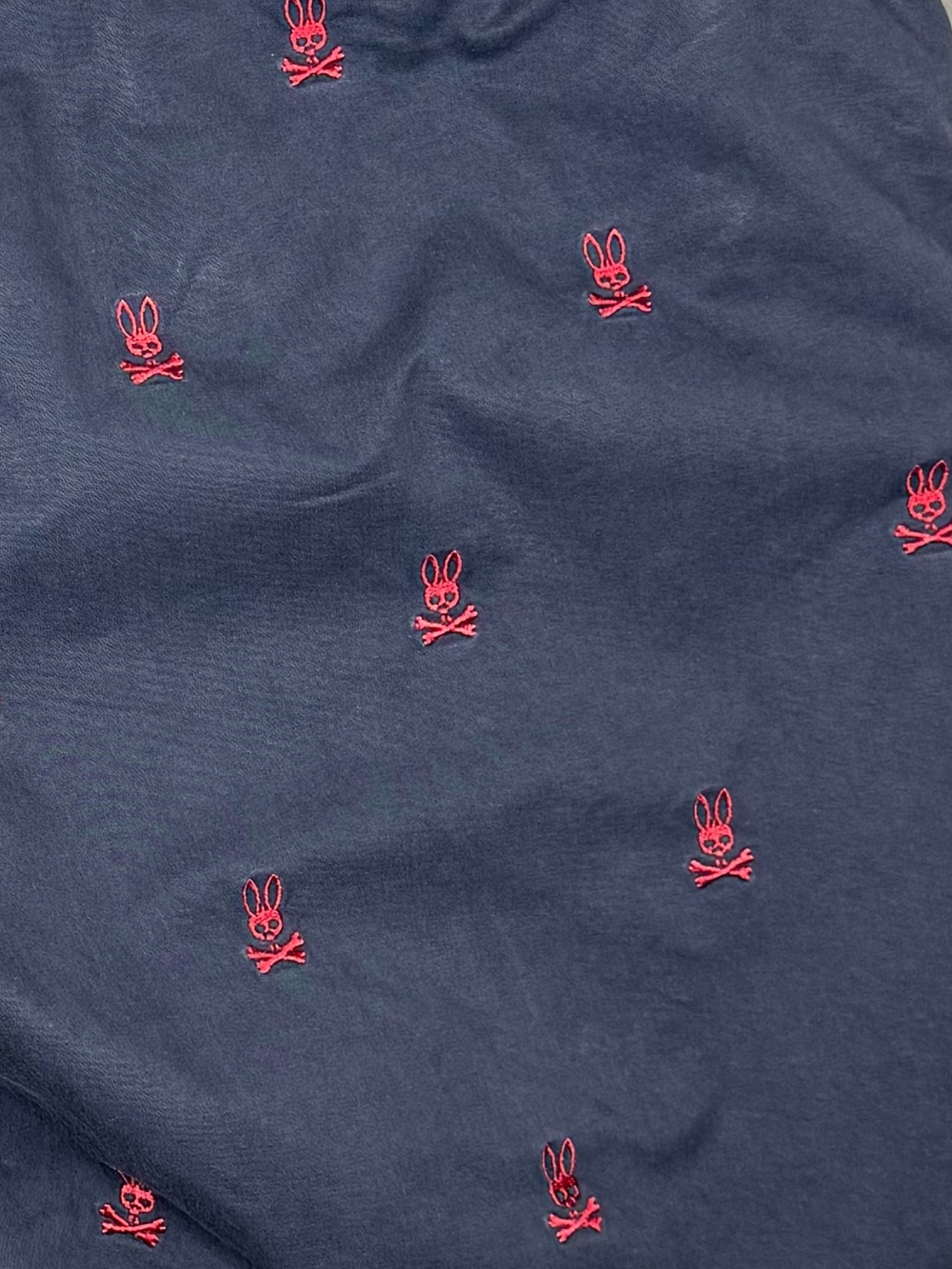 Psycho Bunny Men's Navy Chino Shorts Red Embroidery Logo Cotton Size 38 Summer - Picture 5 of 8